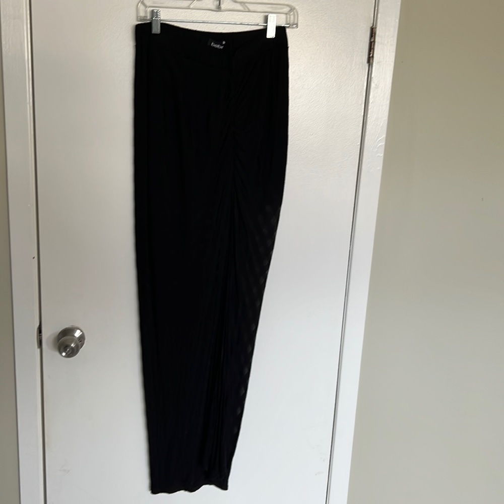 Full length skirt with slit and slip